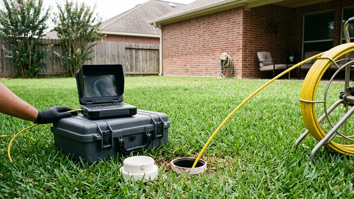 Drain camera at a French drain cleanout