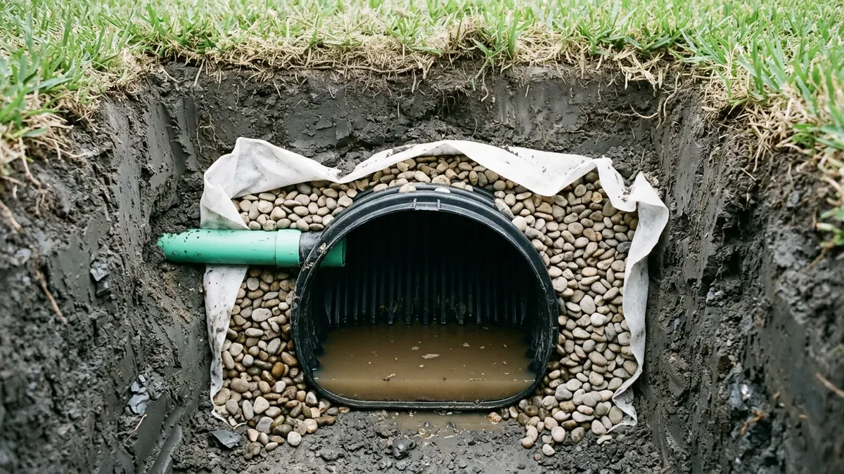 Dry well chamber in clay soil